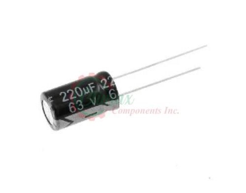 220uF 63v Electrolytic Capacitors A capacitor (originally known as a condenser) is a passive two-terminal electrical component used to store energy electrostatically in an electric field.
